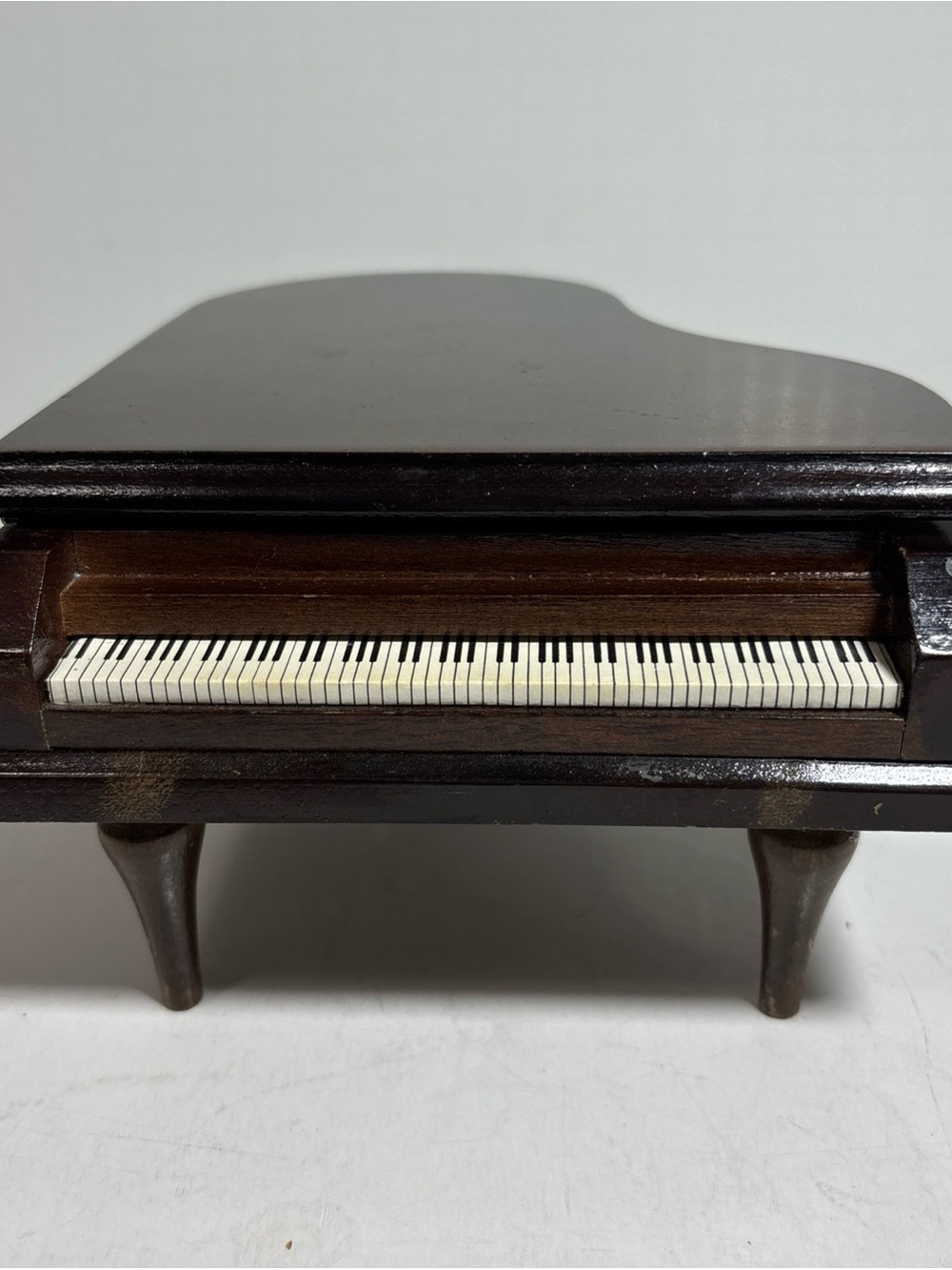 Vintage Enesco Grand Piano Music Box, Plays Chopin's Nocturne, Mahogany Finish